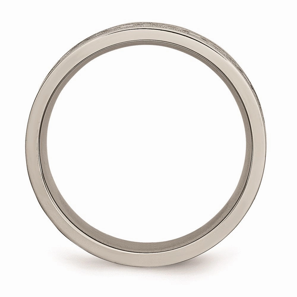 Titanium Flat Laser Etched Celtic Knot 6mm Polished Band | TB204