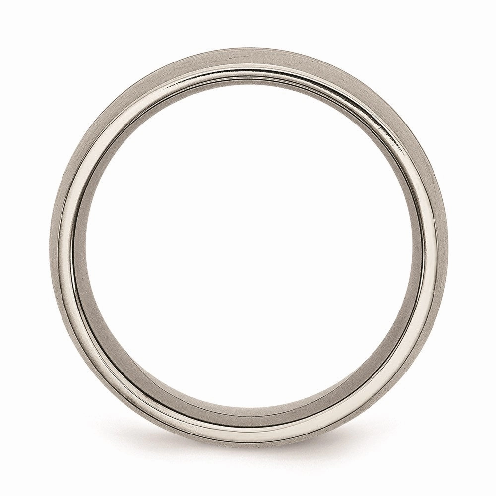 Titanium Grooved 10mm Brushed and Polished Band | TB52