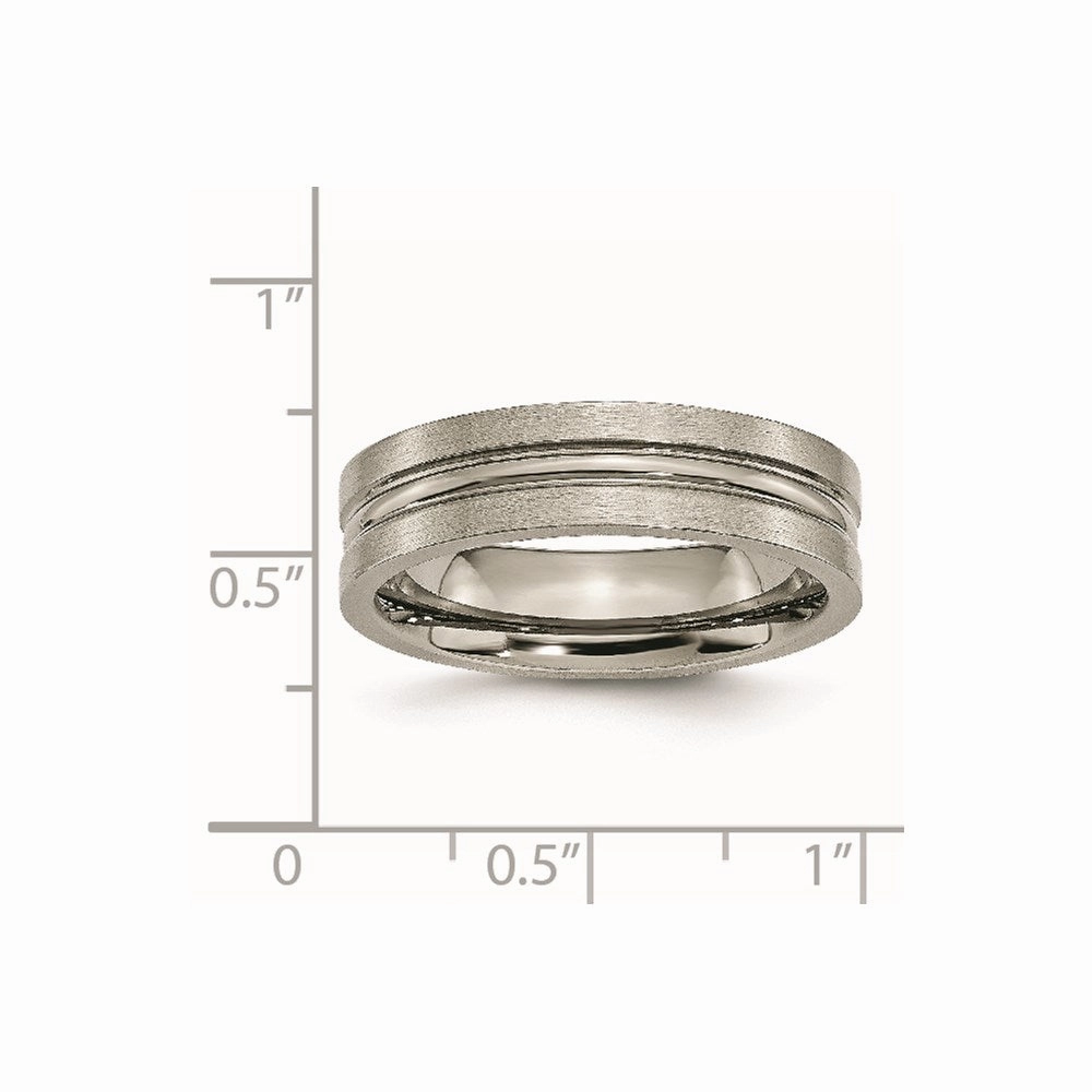 Titanium Grooved 6mm Brushed and Polished Band | TB118