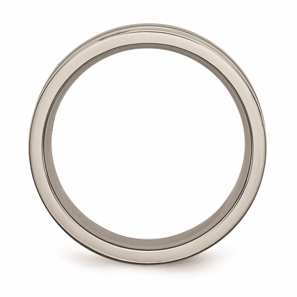 Titanium Grooved 6mm Brushed and Polished Band | TB118