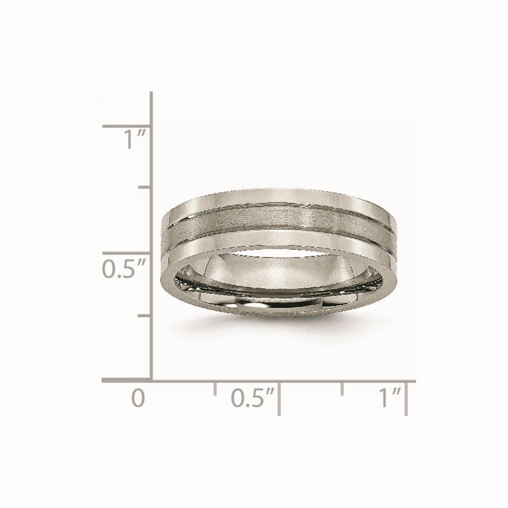 Titanium Grooved 6mm Brushed and Polished Band | TB188
