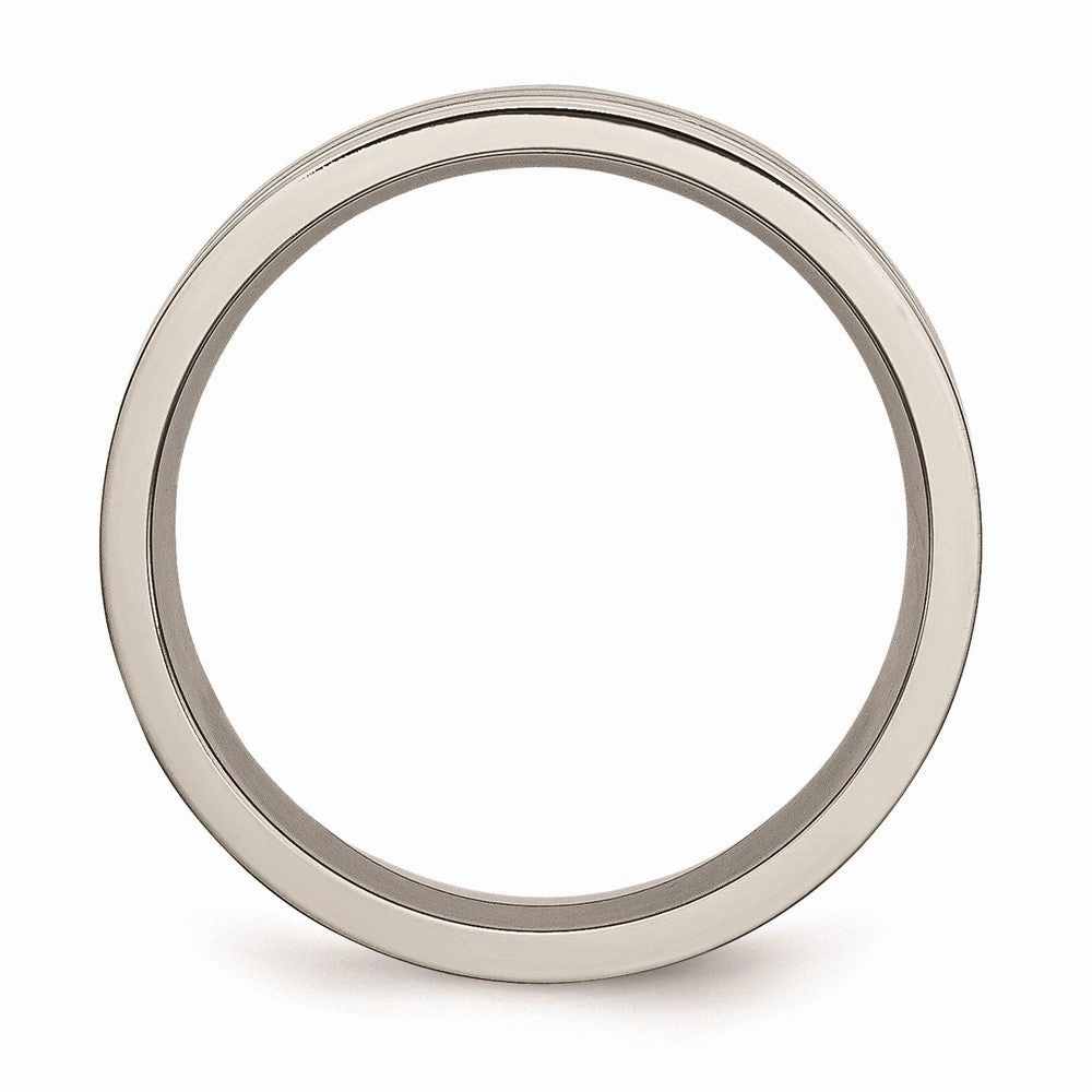 Titanium Grooved 6mm Brushed and Polished Band | TB188
