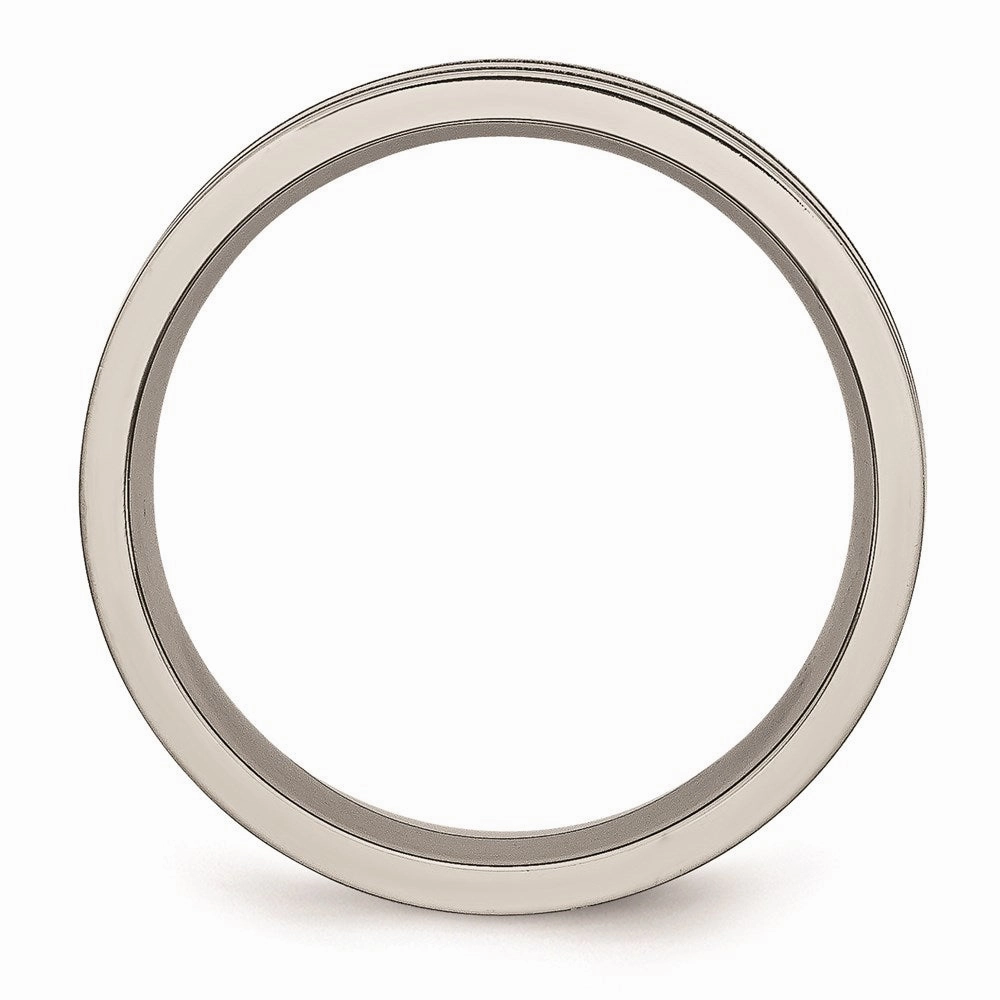 Titanium Grooved 6mm Brushed and Polished Band | TB202