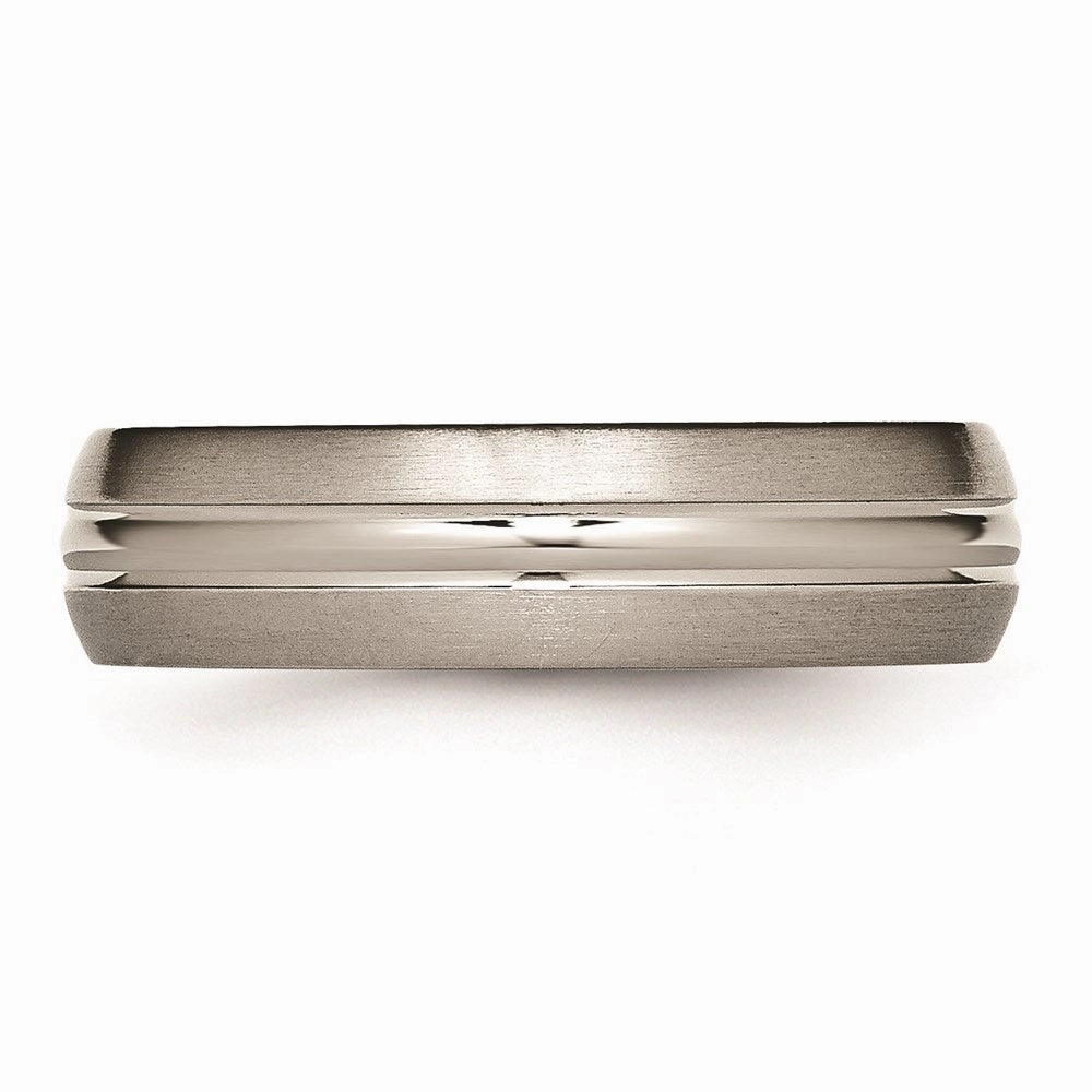 Titanium Grooved 6mm Brushed and Polished Band | TB48