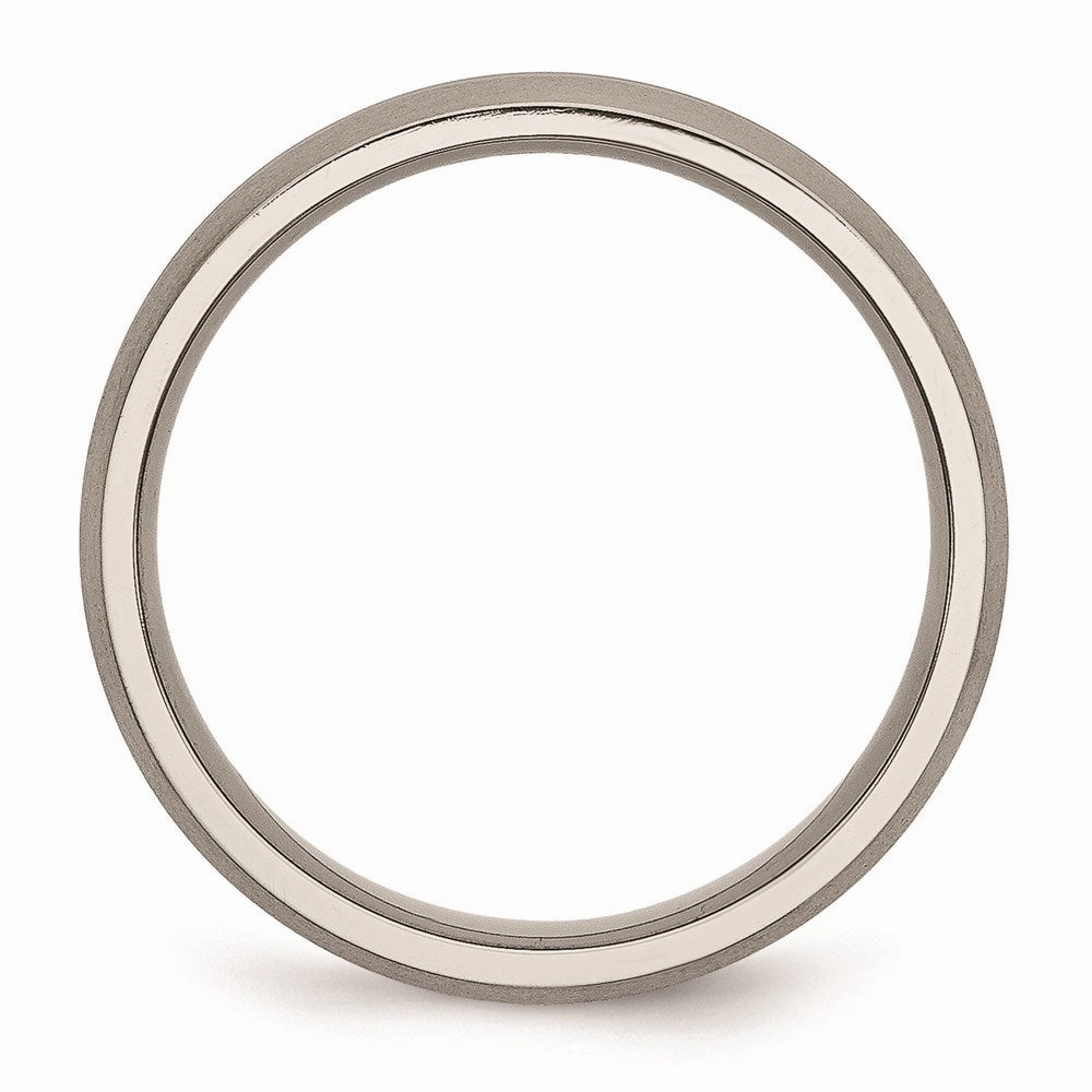 Titanium Grooved 6mm Brushed and Polished Band | TB50
