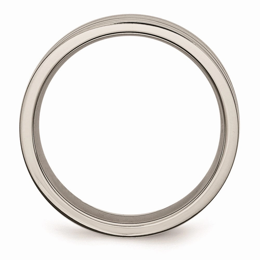 Titanium Grooved 6mm Brushed and Polished Band | TB59