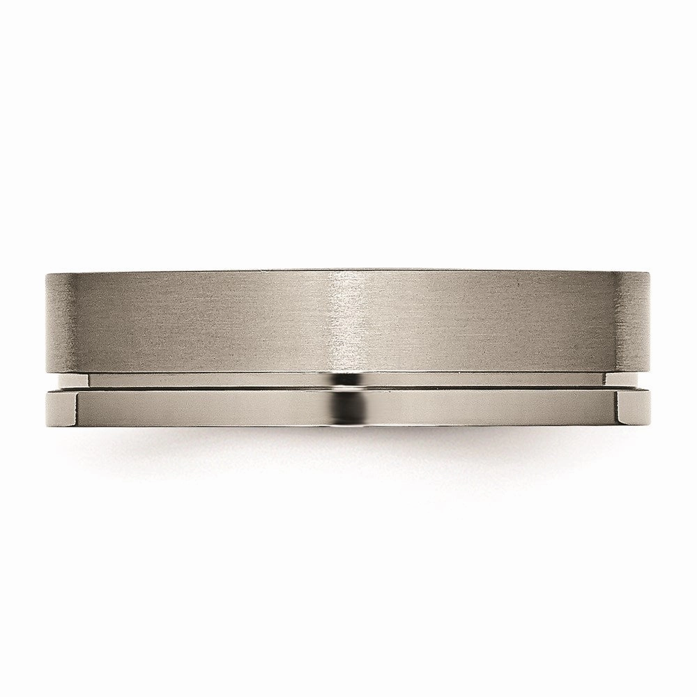 Titanium Grooved 6mm Brushed and Polished Band | TB60
