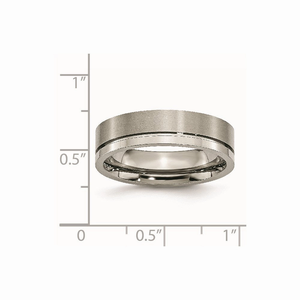 Titanium Grooved 6mm Brushed and Polished Band | TB60