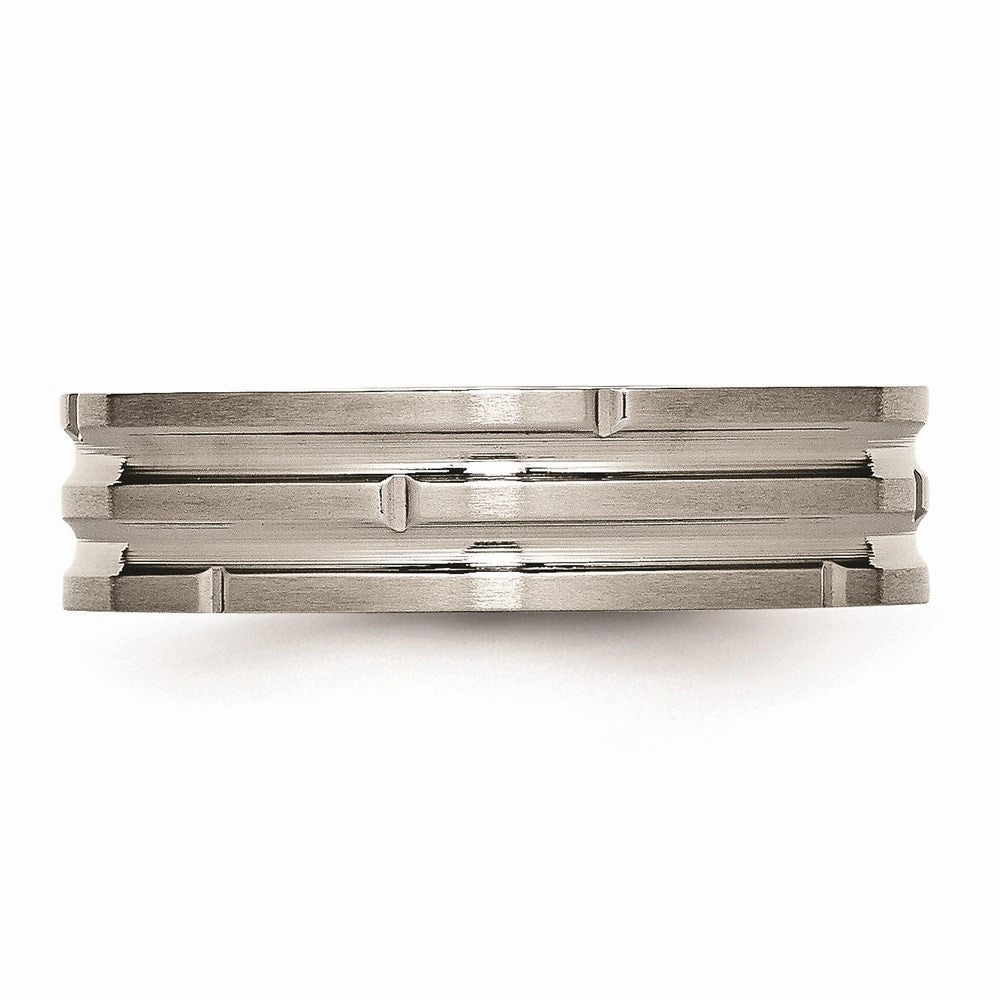 Titanium Grooved 6mm Polished and Satin Band | TB329