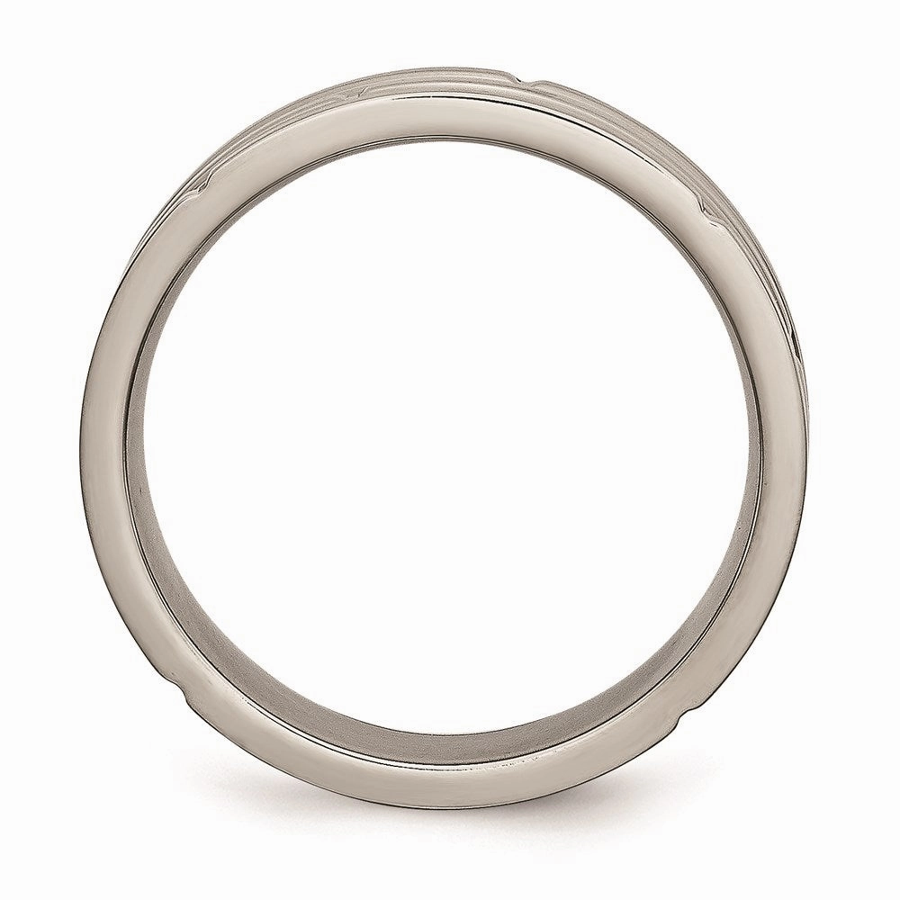 Titanium Grooved 6mm Polished and Satin Band | TB329