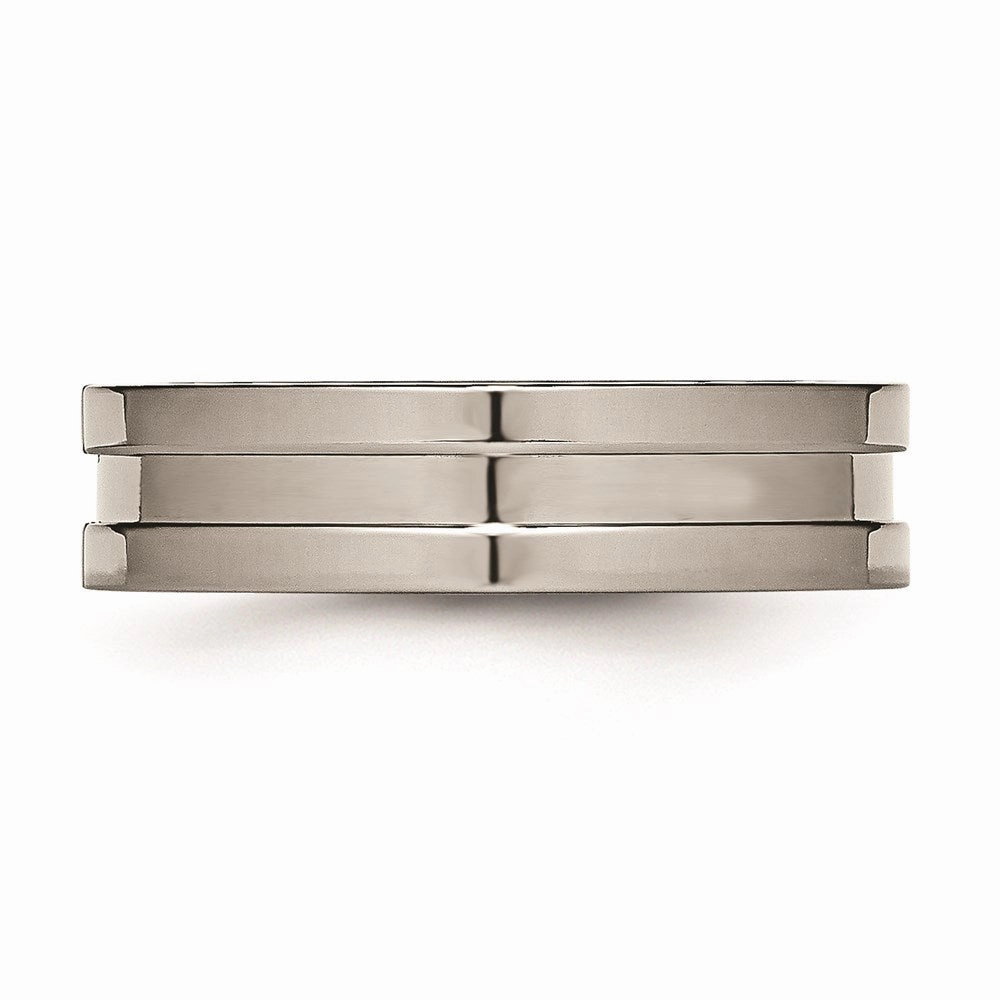Titanium Grooved 6mm Polished Band | TB165