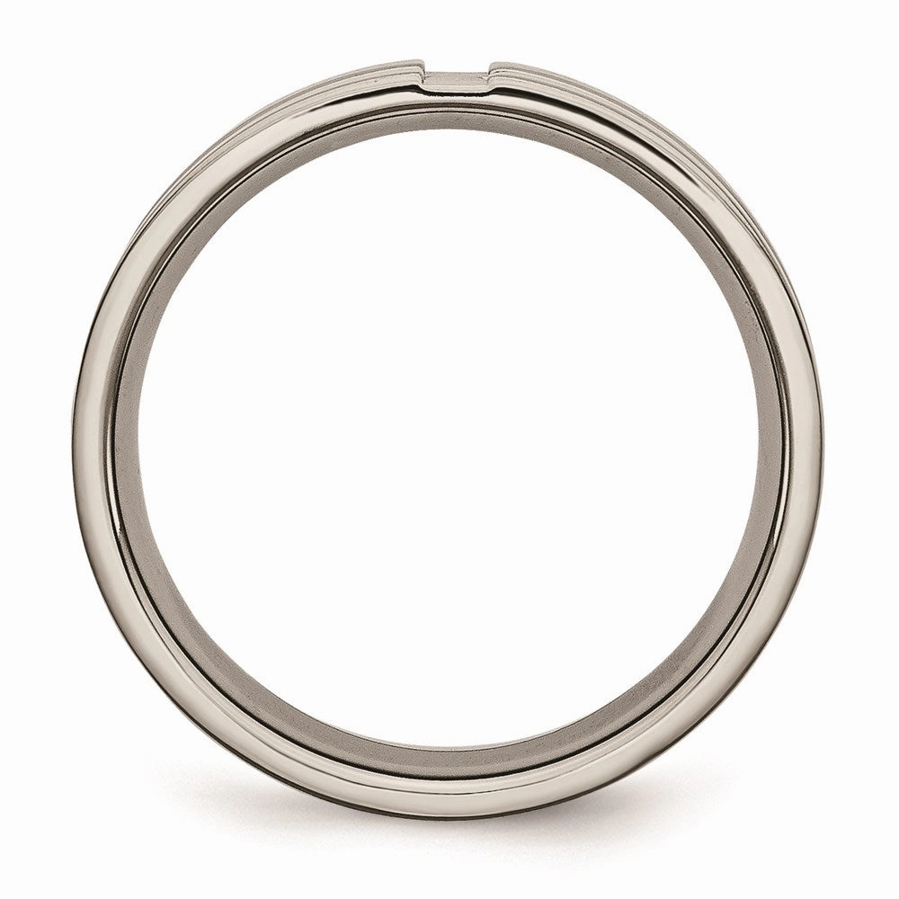 Titanium Grooved 6mm Polished Band | TB165