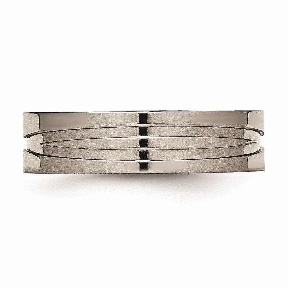 Titanium Grooved 6mm Polished Band | TB170