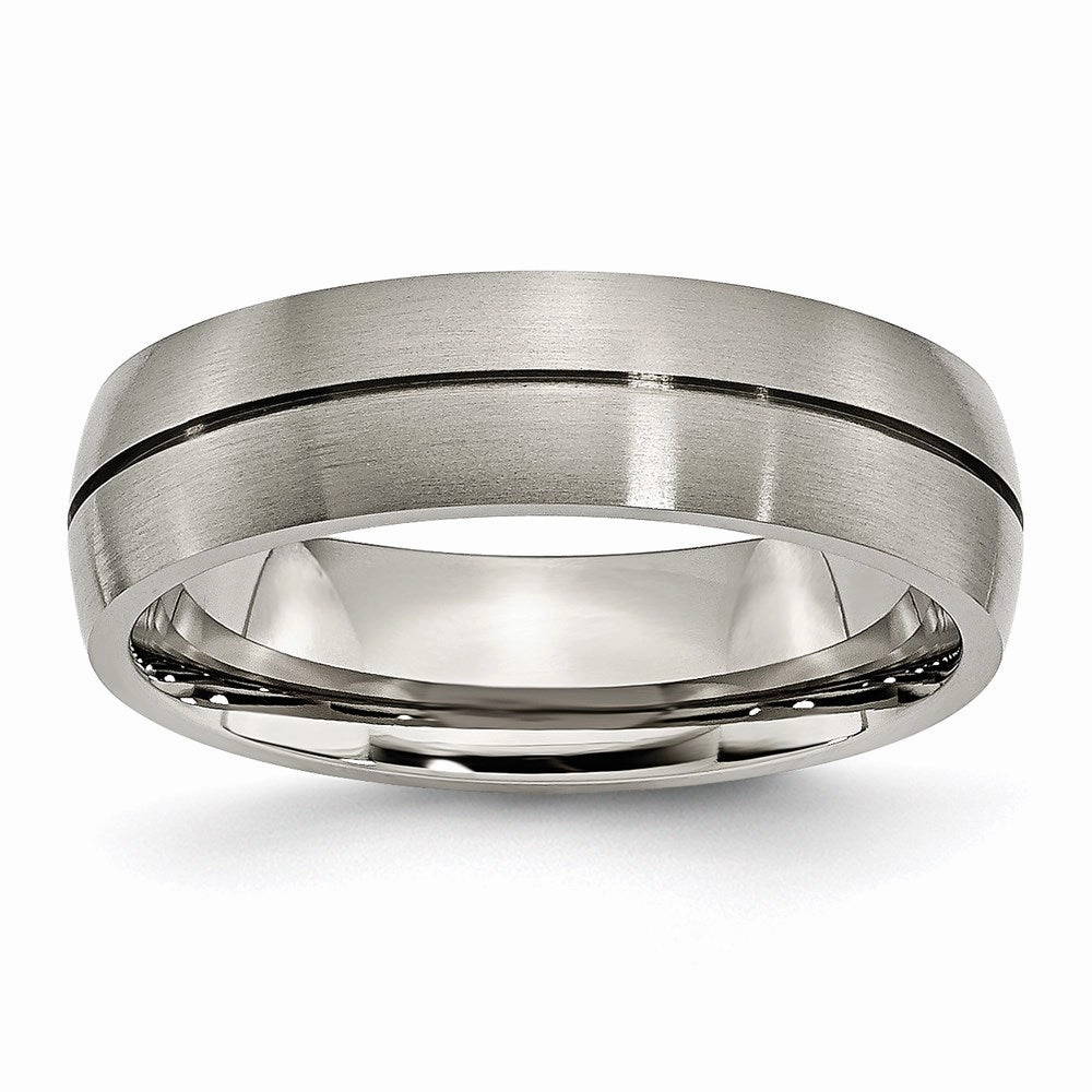 Titanium Grooved 6mm Satin Band | TB164