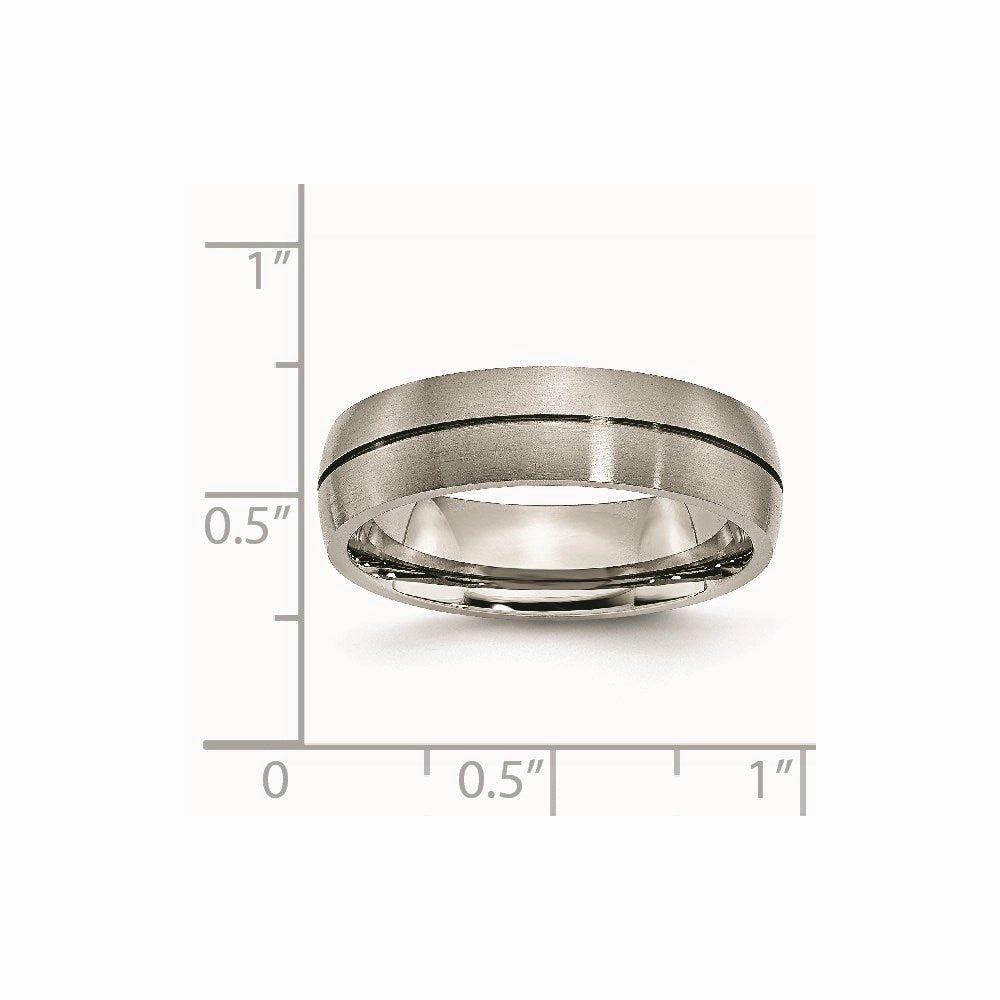 Titanium Grooved 6mm Satin Band | TB164