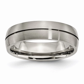 Titanium Grooved 6mm Satin Band | TB164