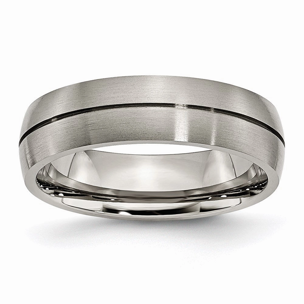Titanium Grooved 6mm Satin Band | TB164