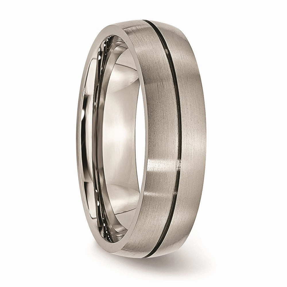 Titanium Grooved 6mm Satin Band | TB164
