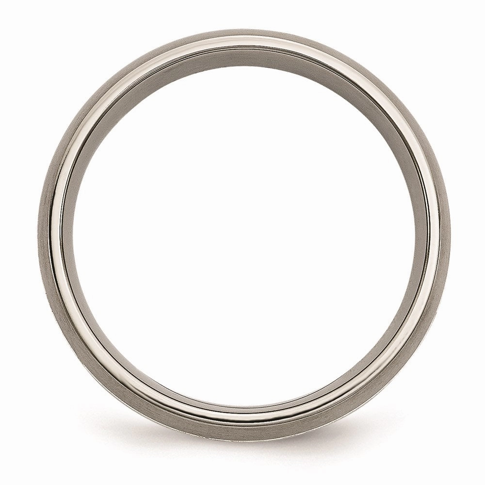 Titanium Grooved 7mm Sterling Silver Inlay Brushed/Polished Band | TB138