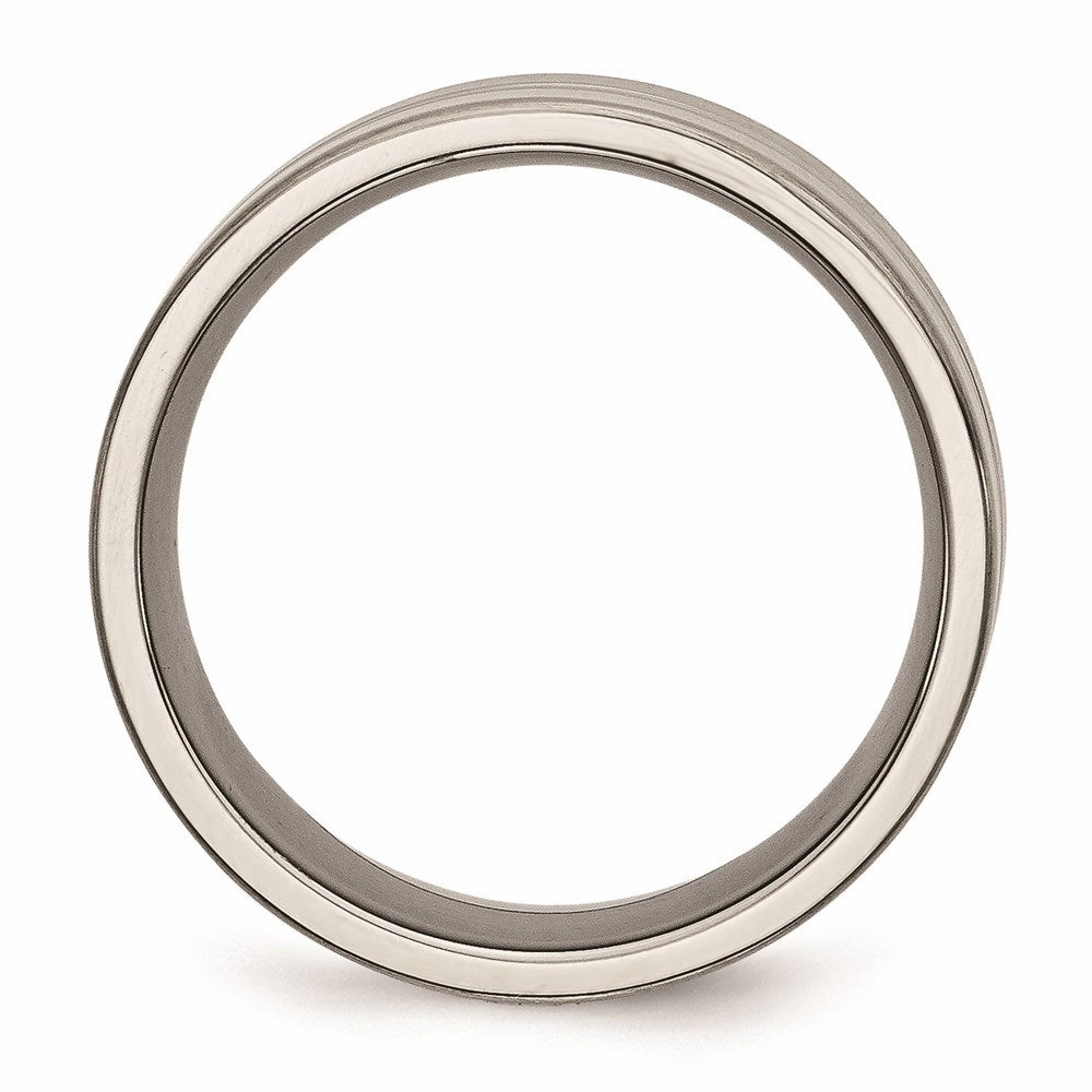 Titanium Grooved 8mm Brushed and Polished Band | TB119
