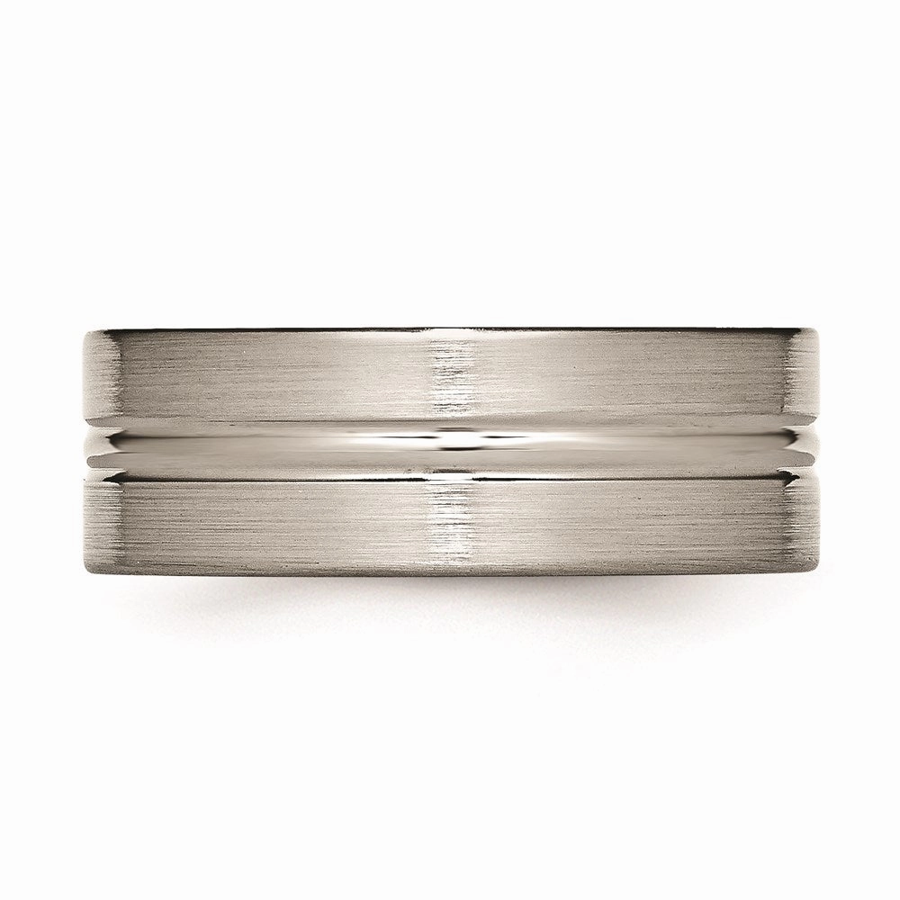 Titanium Grooved 8mm Brushed and Polished Band | TB119