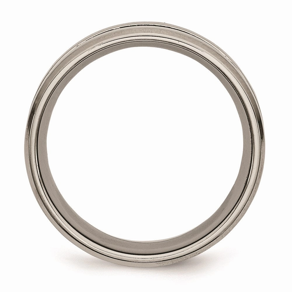 Titanium Grooved 8mm Brushed and Polished Band | TB180