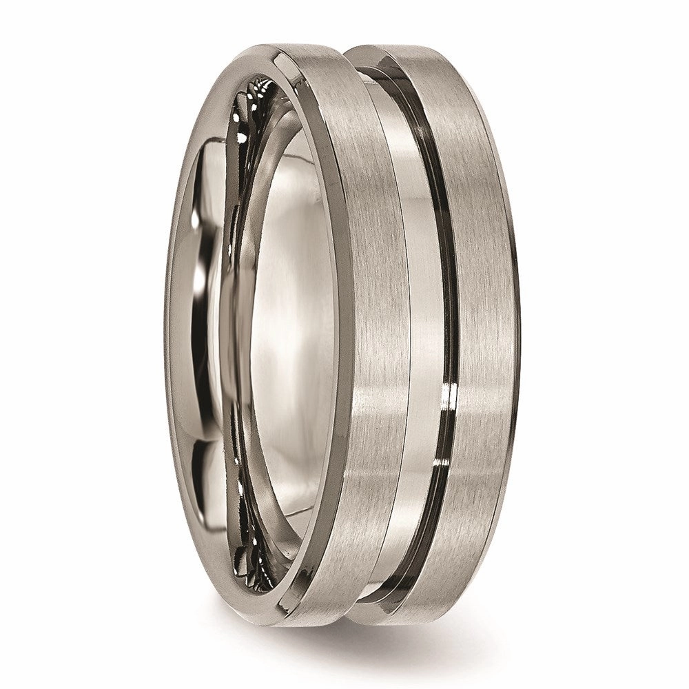 Titanium Grooved 8mm Brushed and Polished Band | TB180