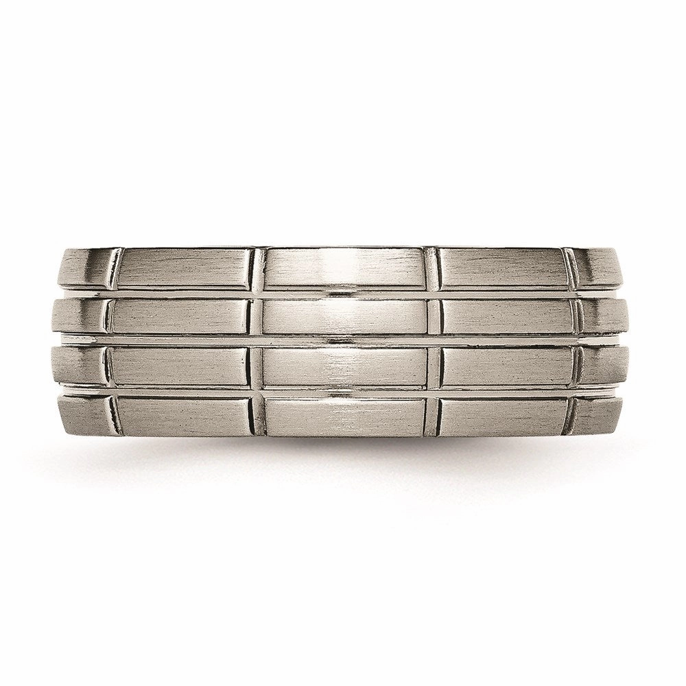 Titanium Grooved 8mm Brushed and Polished Band | TB183