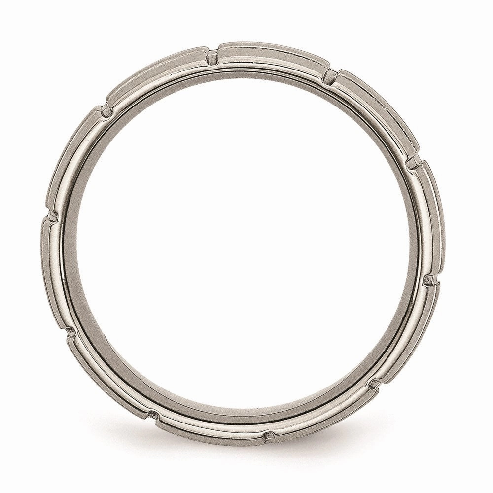 Titanium Grooved 8mm Brushed and Polished Band | TB183