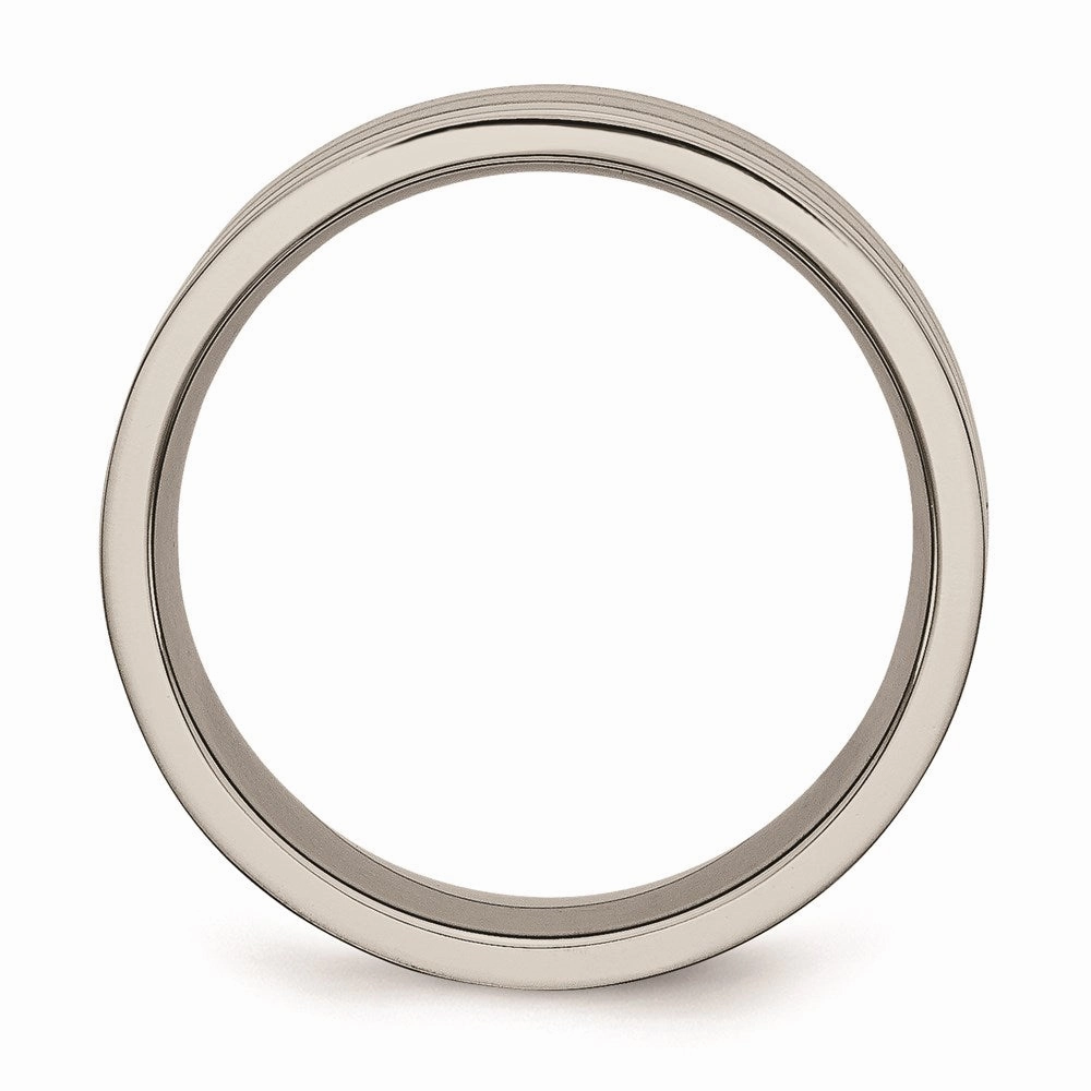 Titanium Grooved 8mm Brushed and Polished Band | TB189