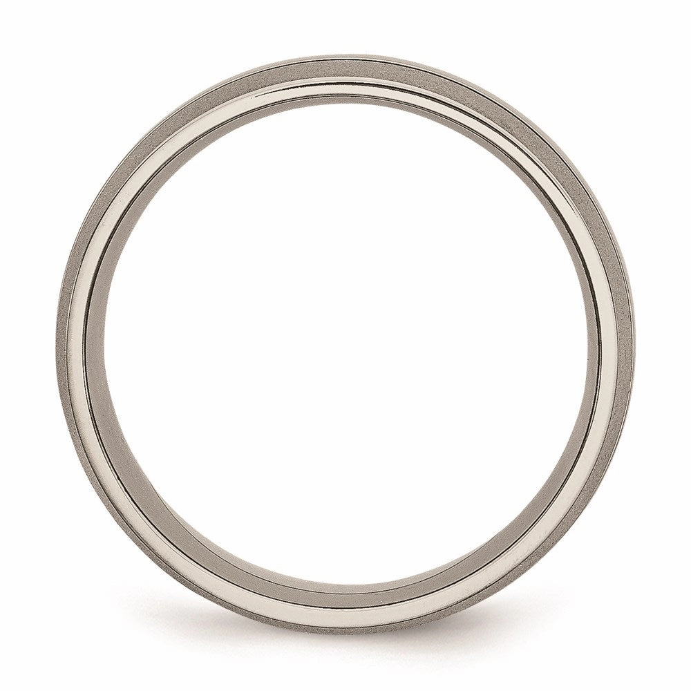 Titanium Grooved 8mm Brushed and Polished Band | TB191