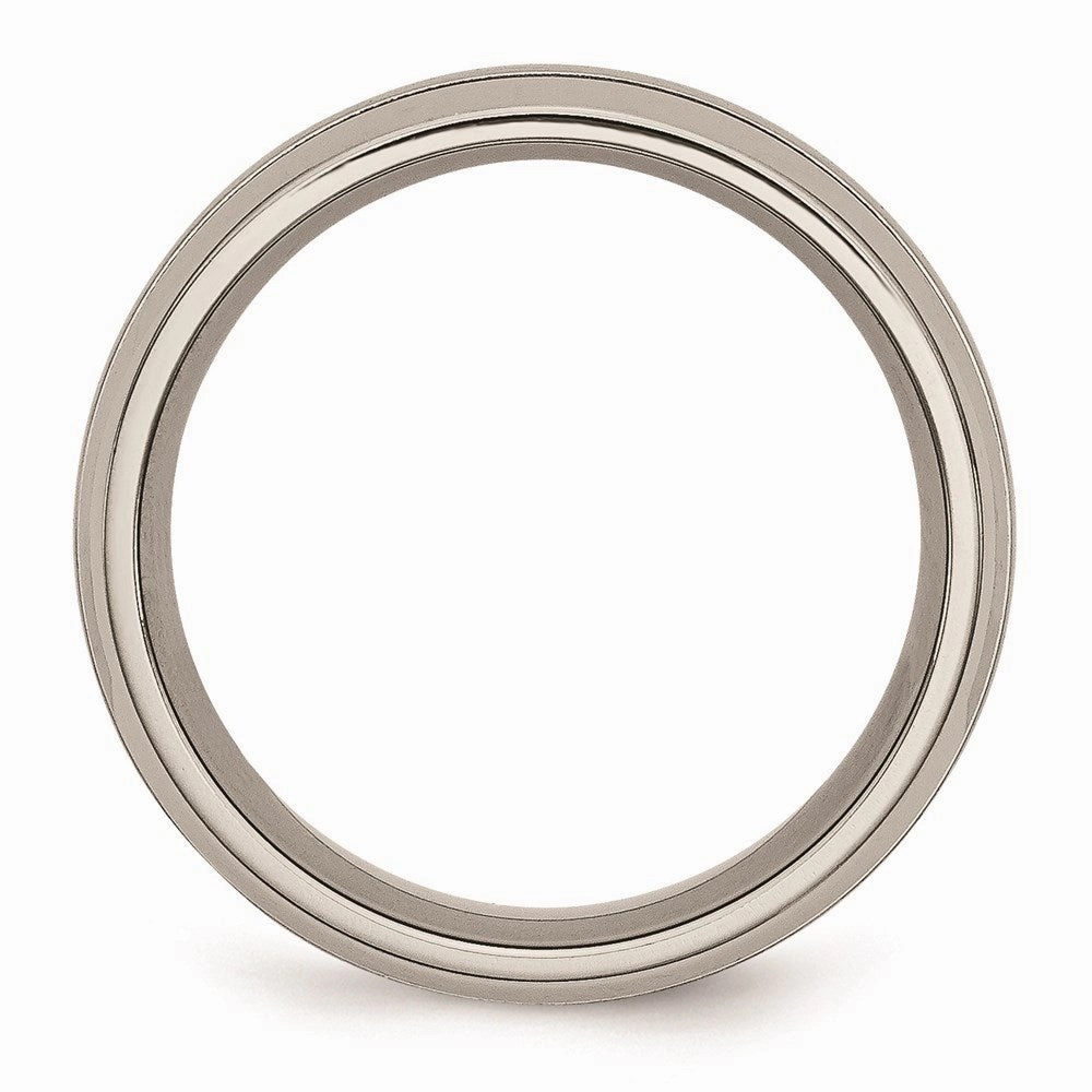 Titanium Grooved 8mm Brushed and Polished Band | TB30