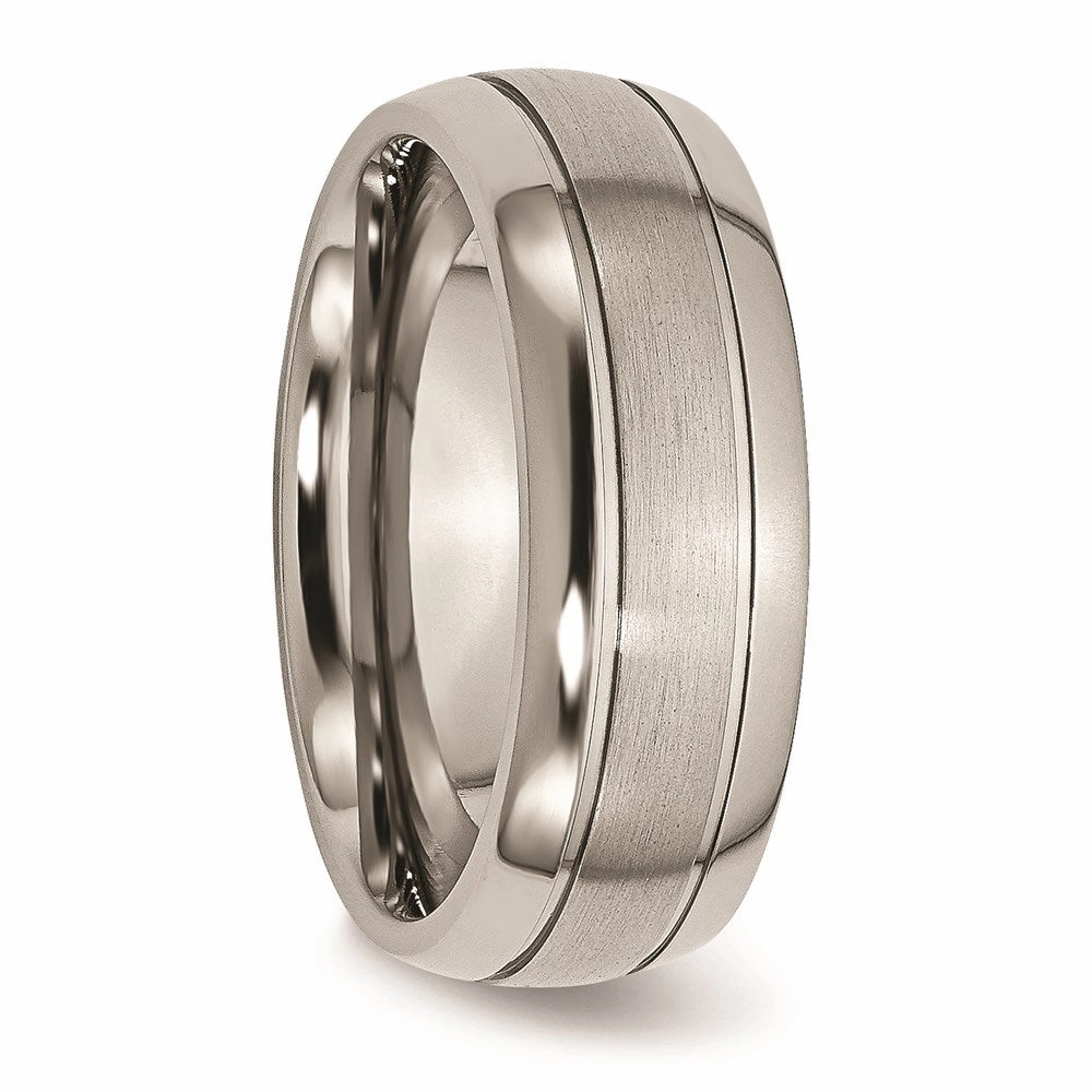 Titanium Grooved 8mm Brushed and Polished Band | TB30