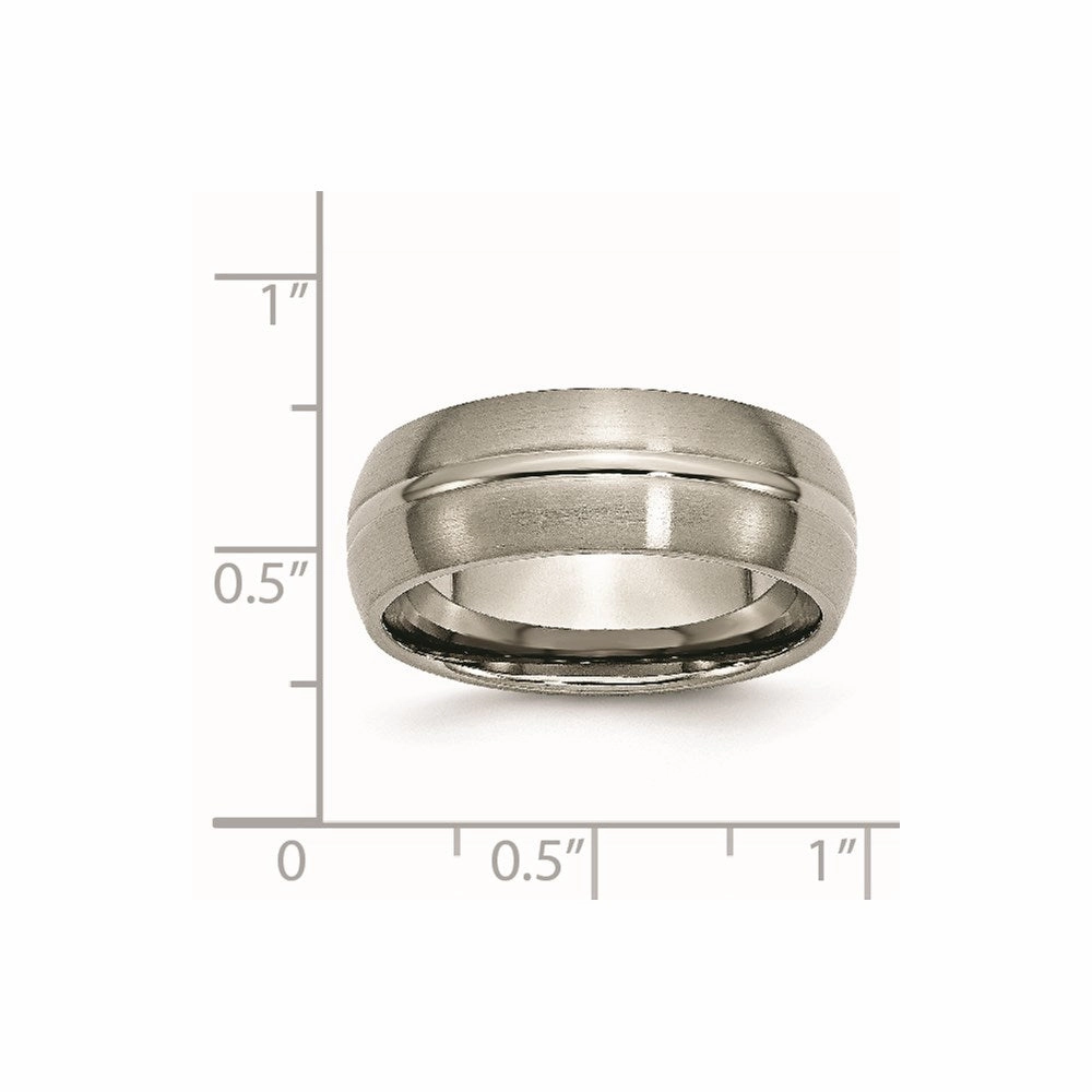 Titanium Grooved 8mm Brushed and Polished Band | TB49