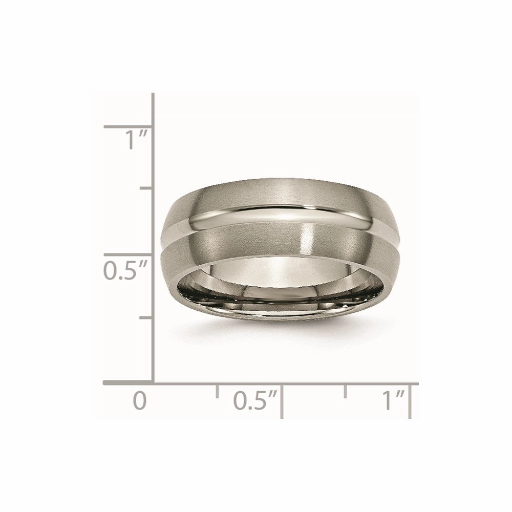 Titanium Grooved 8mm Brushed and Polished Band | TB51