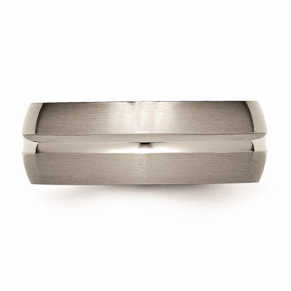 Titanium Grooved 8mm Brushed and Polished Band | TB51