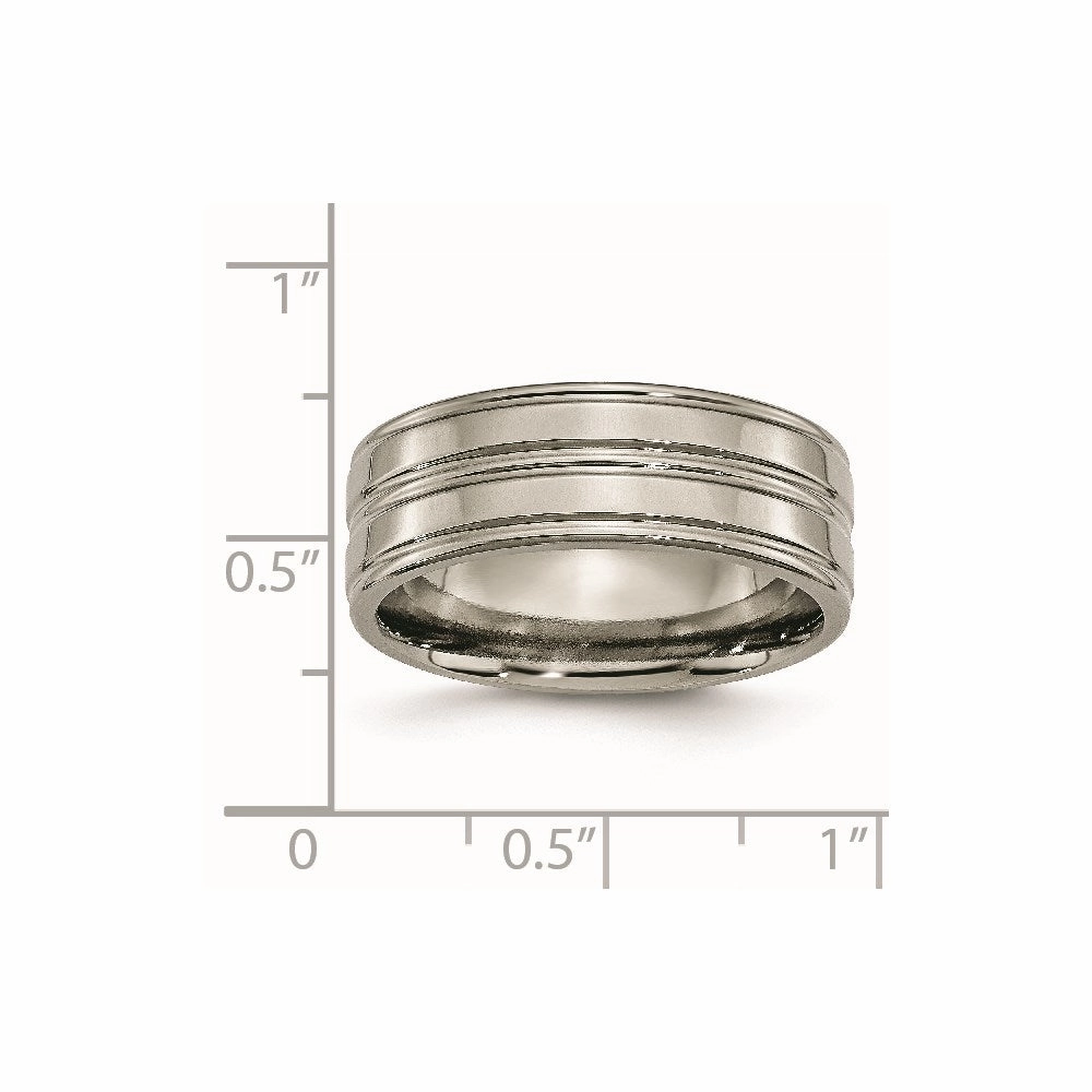 Titanium Grooved 8mm Polished Band | TB57