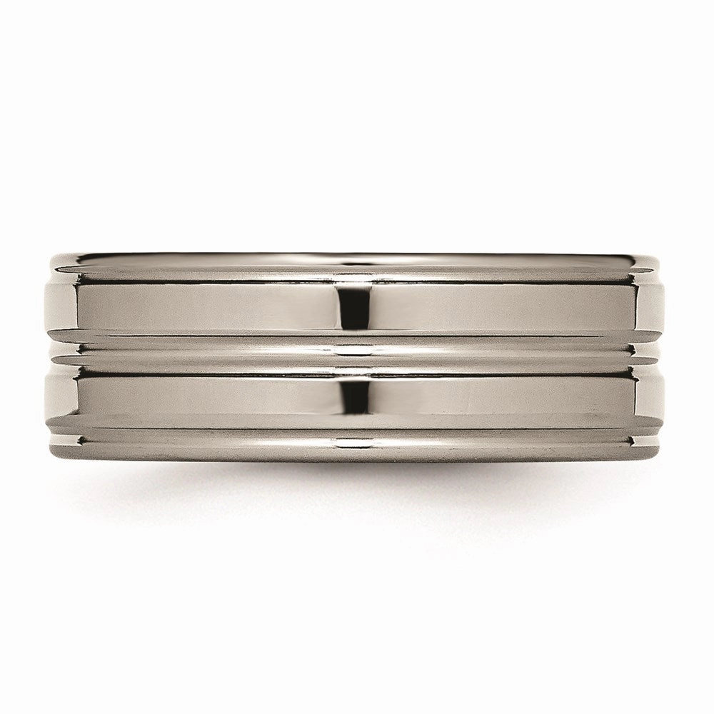 Titanium Grooved 8mm Polished Band | TB57