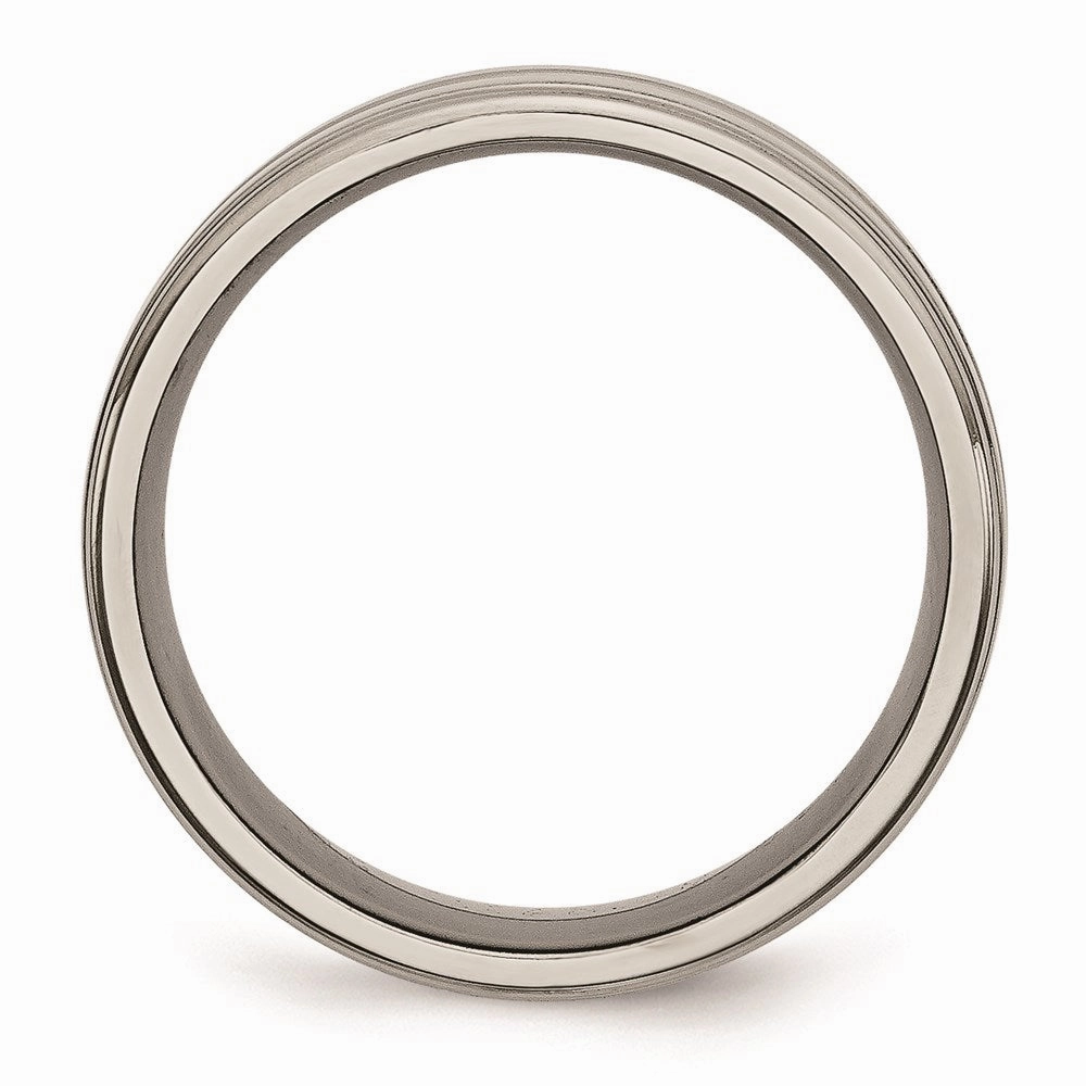 Titanium Grooved 8mm Polished Band | TB57
