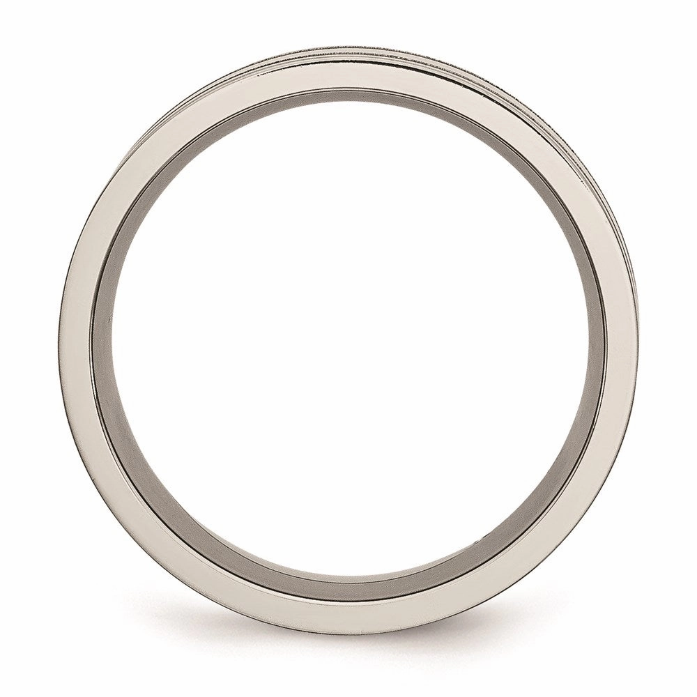Titanium Grooved 8mm Satin and Polished Band | TB203