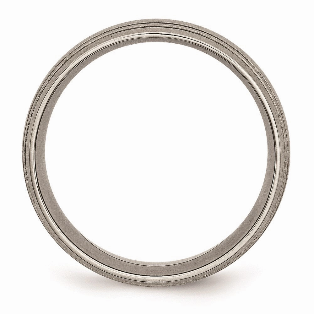 Titanium Grooved 8mm Satin Band | TB121