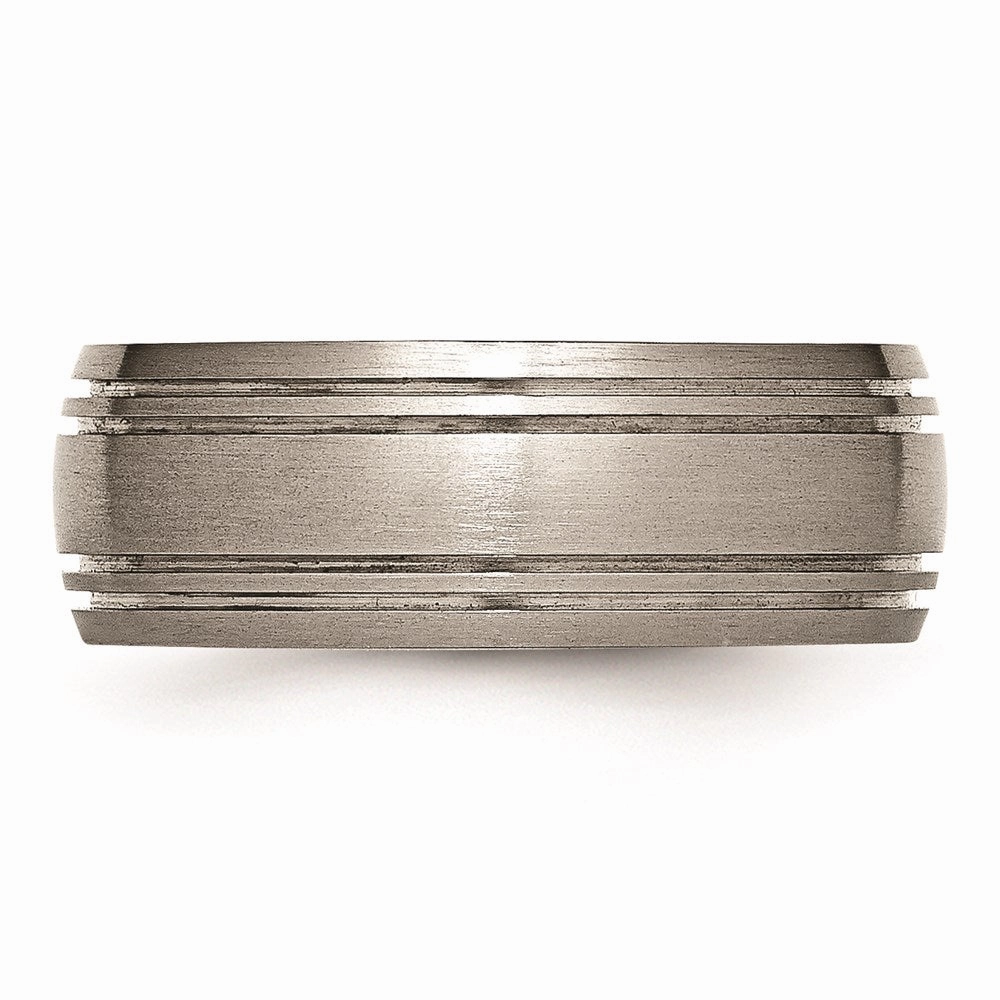 Titanium Grooved 8mm Satin Band | TB121