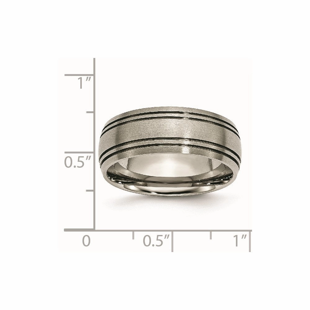 Titanium Grooved 8mm Satin Band | TB121