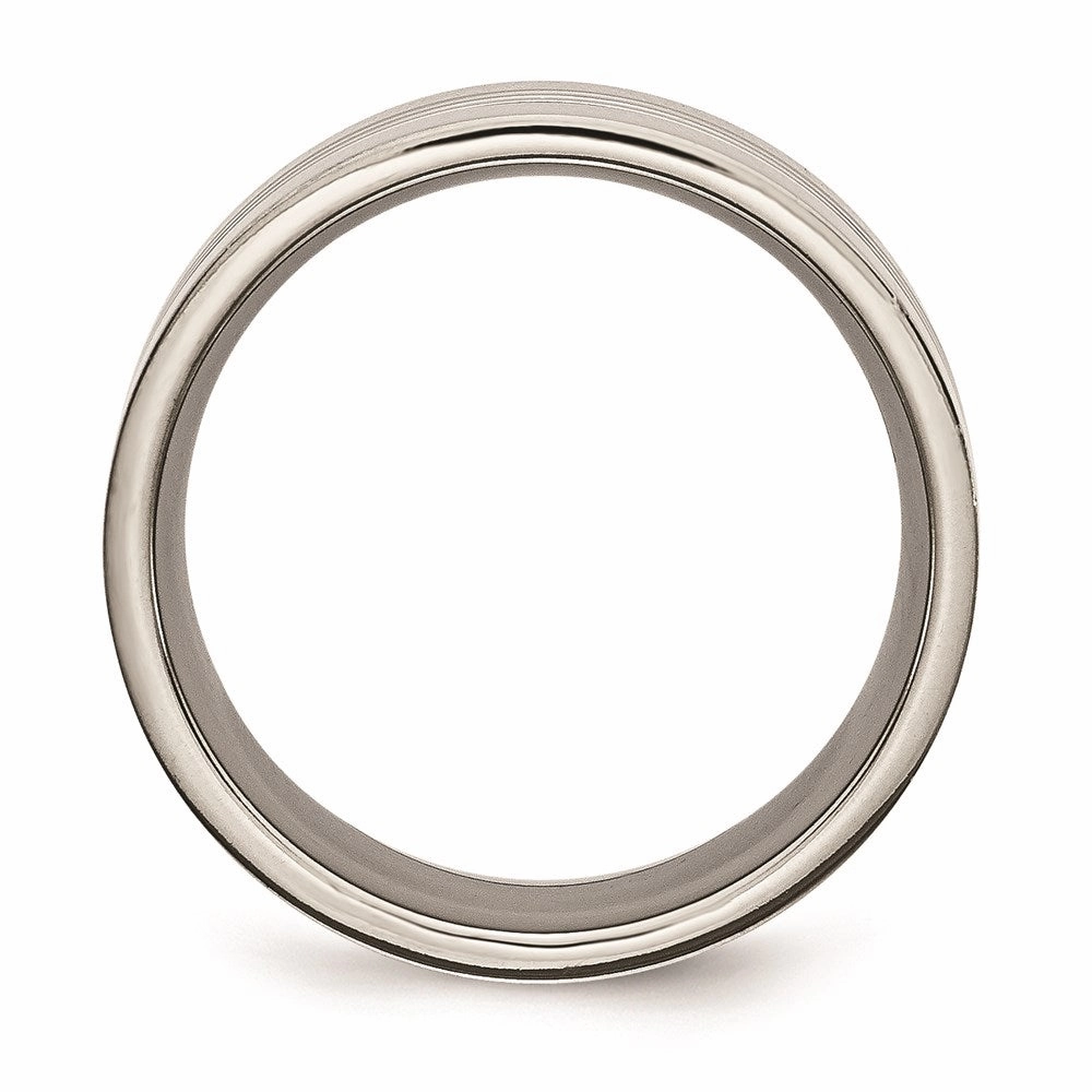 Titanium Grooved 9mm Polished Band | TB120