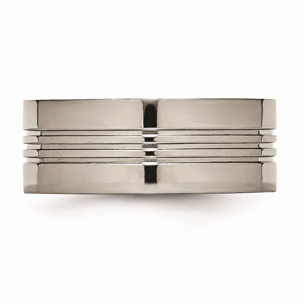 Titanium Grooved 9mm Polished Band | TB120