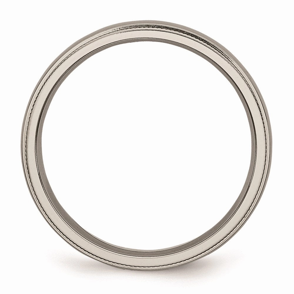 Titanium Grooved and Beaded Edge 4mm Polished Band | TB131