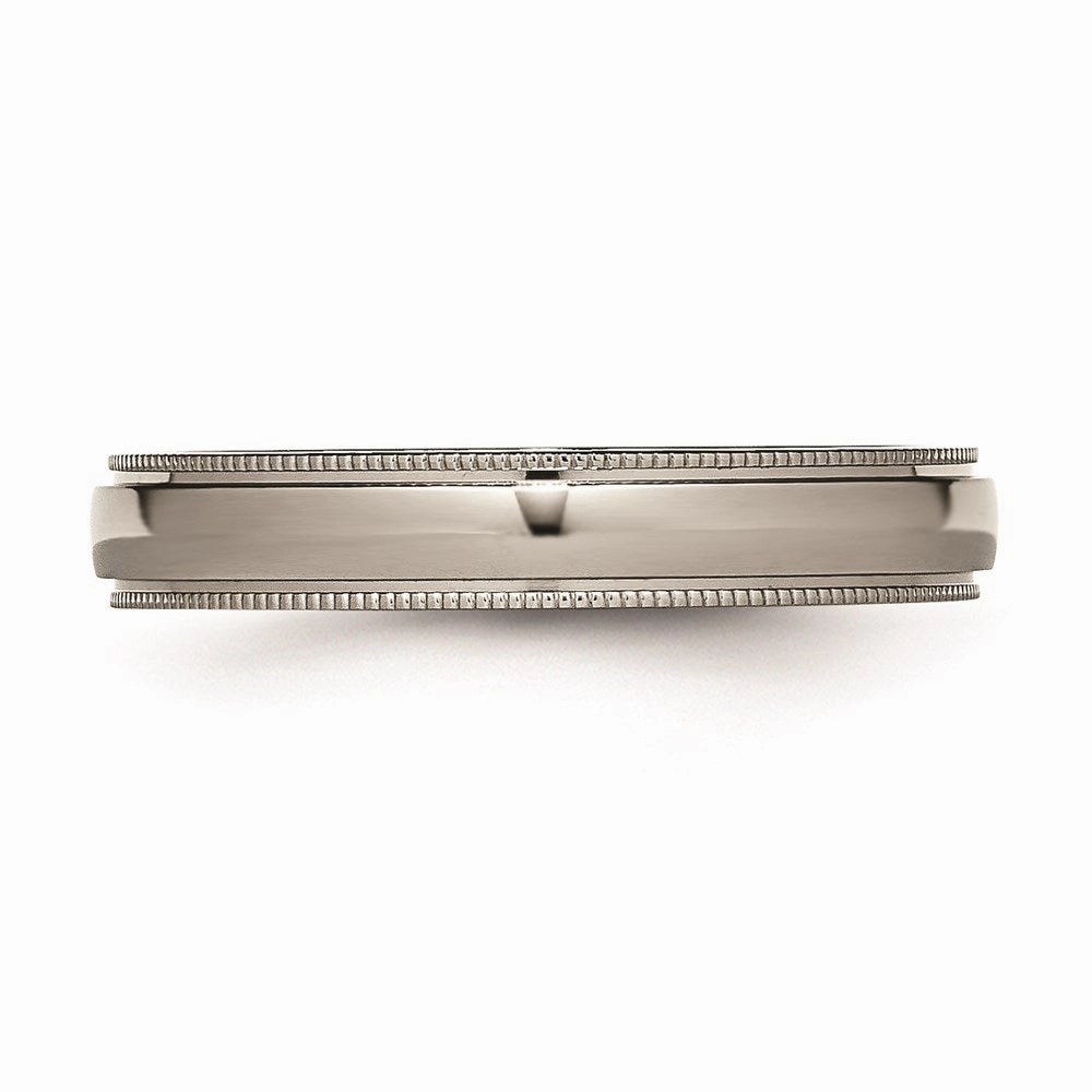Titanium Grooved and Beaded Edge 4mm Polished Band | TB131