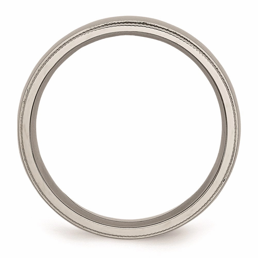 Titanium Grooved and Beaded Edge 6mm Polished Band | TB132