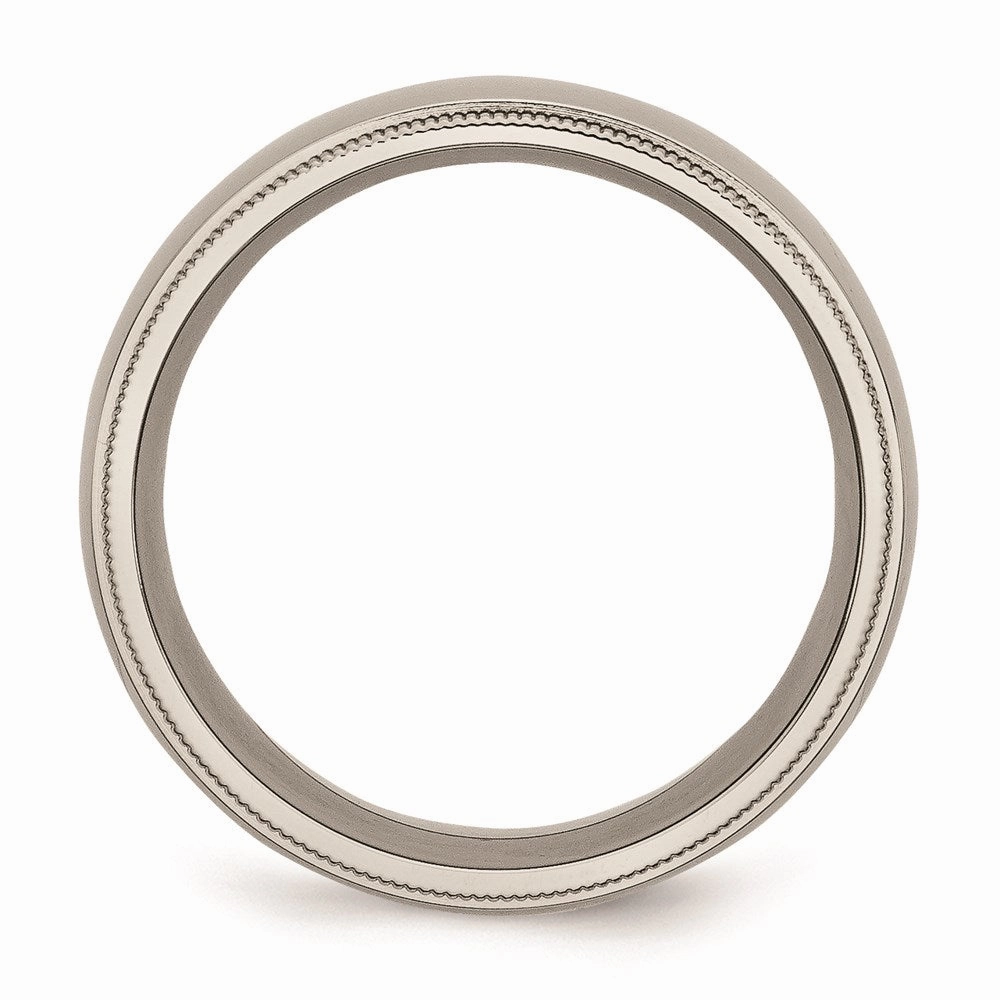 Titanium Grooved and Beaded Edge 8mm Polished Band | TB133