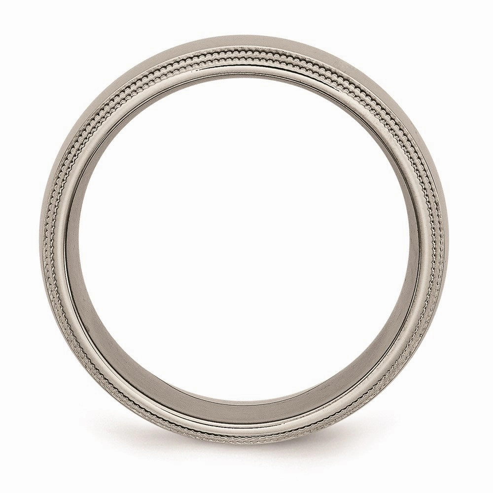 Titanium Grooved and Beaded Edge 8mm Polished Band | TB135